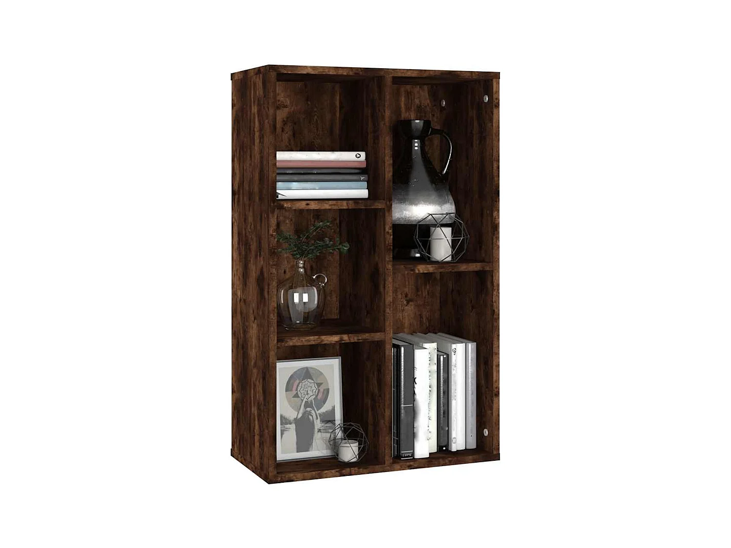 Libreria | Scaffale | Mobile di stoccaggio Credenza Rovere Fumo 50x25x80 cm in Legno Multistrato