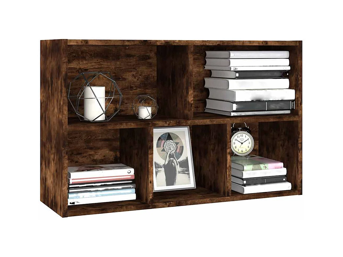 Libreria | Scaffale | Mobile di stoccaggio Credenza Rovere Fumo 50x25x80 cm in Legno Multistrato