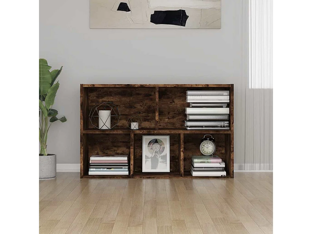 Bibliothèque | Etagère de rangement | Meuble de rangementt chêne fumé 50x25x80 cm bois d'ingénierie