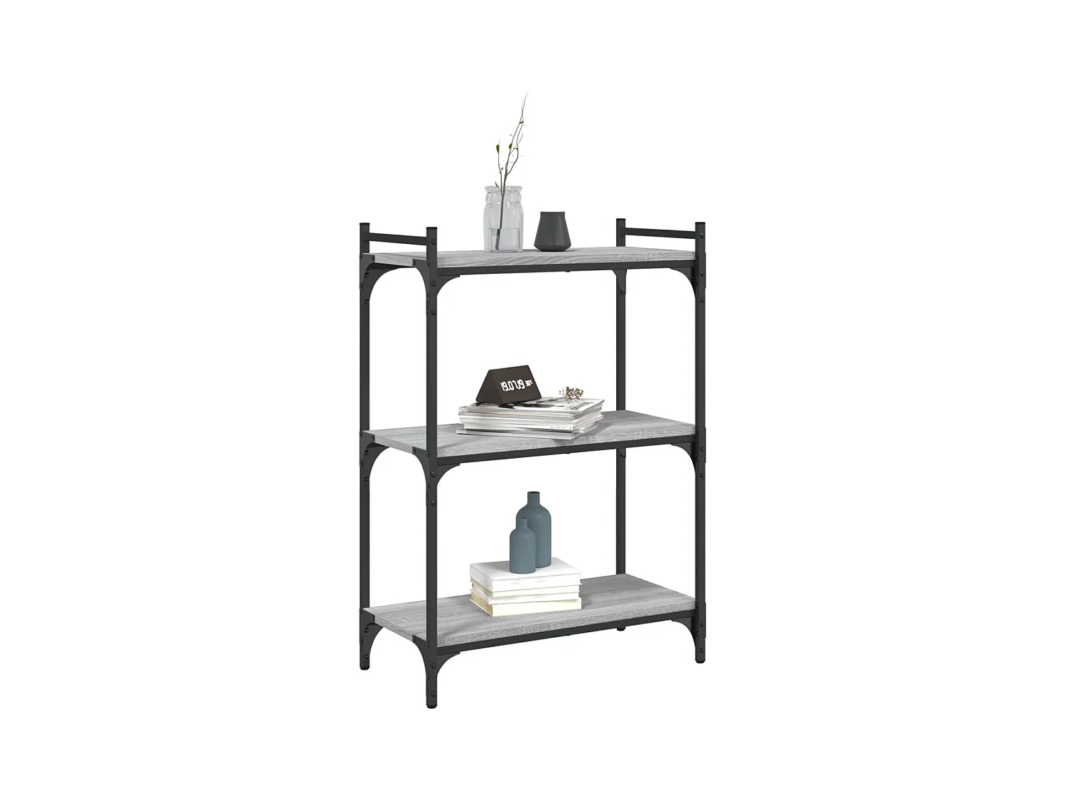 Bibliothèque | Etagère de rangement | Meuble de rangement 3 niveaux sonoma gris 60x30x86cm bois d'ingénierie