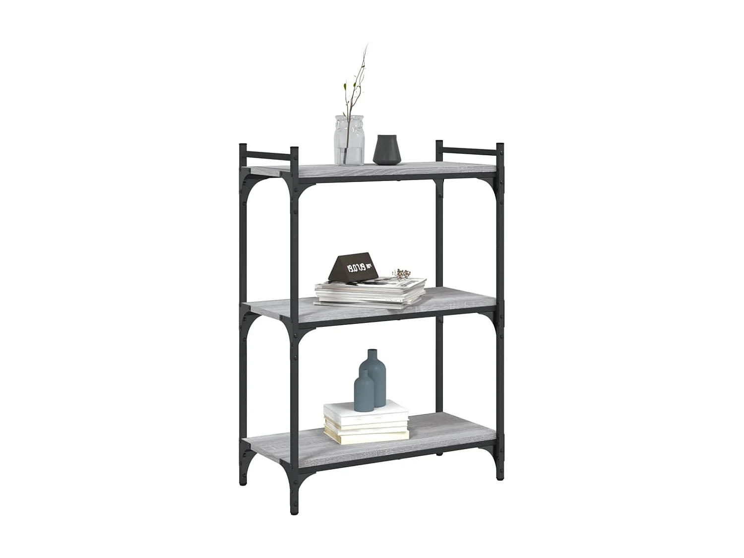 Bibliothèque | Etagère de rangement | Meuble de rangement 3 niveaux sonoma gris 60x30x86cm bois d'ingénierie