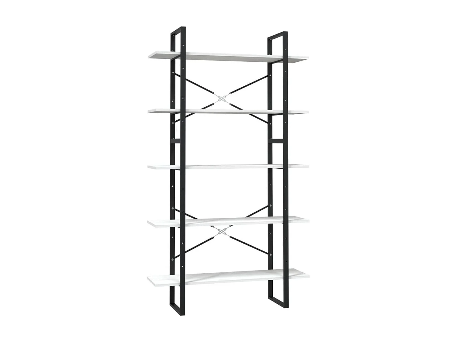 Bibliothèque | Etagère de rangement | Meuble de rangement à 5 niveaux Blanc 100x30x175 cm Bois de pin