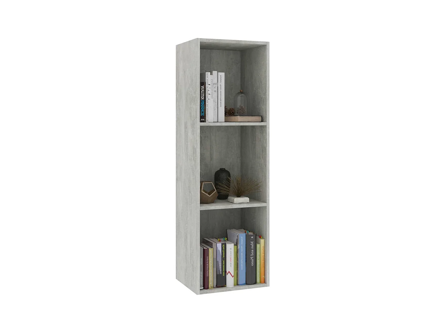 Bibliothèque Meuble TV | Etagère de rangement | Meuble de rangement Gris béton 36x30x114cm Bois d’ingénierie