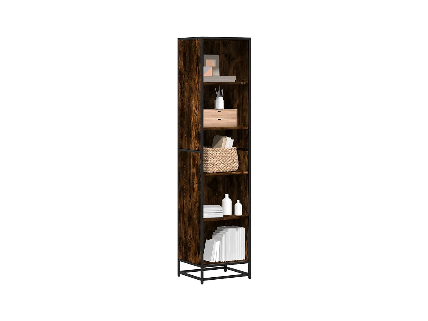 Bibliothèque | Etagère de rangement | Meuble de rangement chêne fumé 40x35x170,5 cm bois d'ingénierie