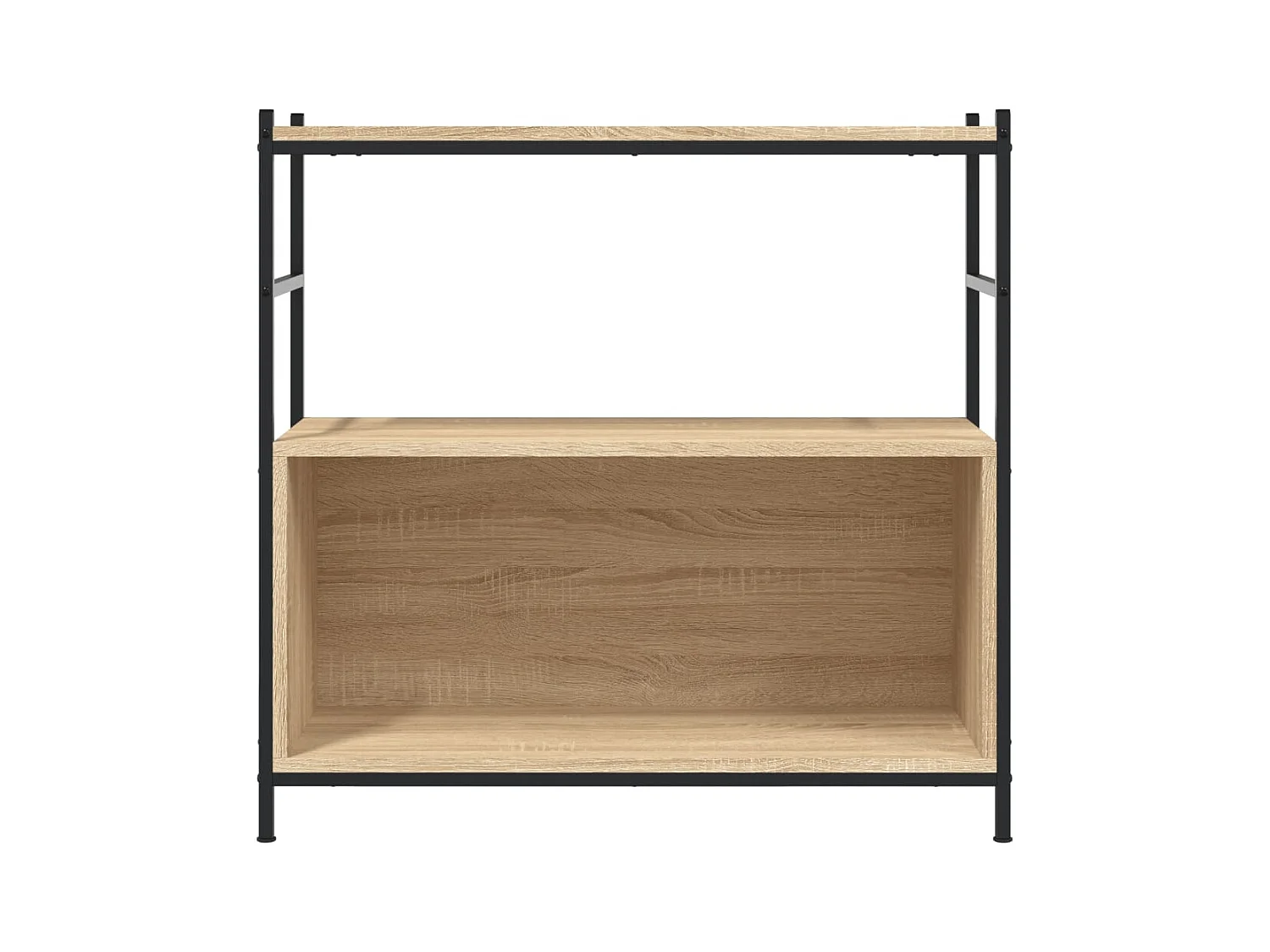 Bibliothèque | Etagère de rangement | Meuble de rangement chêne sonoma 80x30x78,5cm bois d'ingénierie et fer