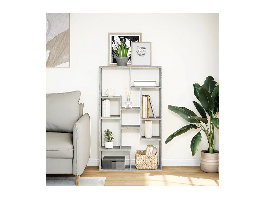 Bibliothèque | Etagère de rangement | Meuble de rangement sonoma gris 72x20x120 cm bois d'ingénierie