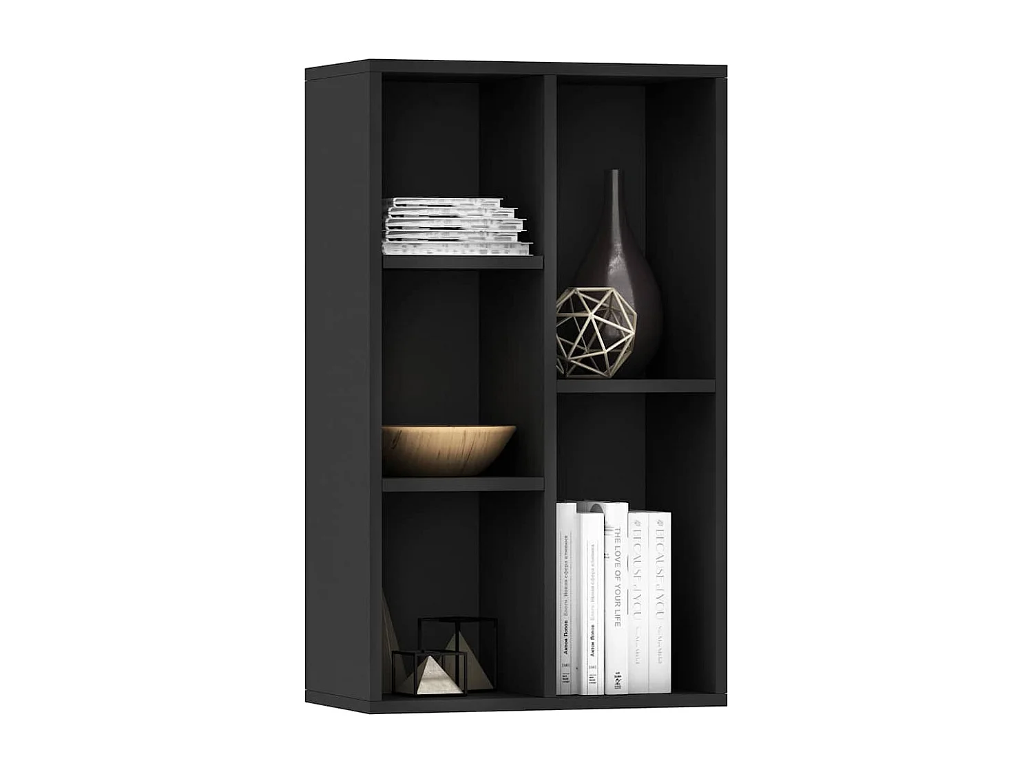 Libreria | Scaffale | Mobile di stoccaggio Credenza Nera 50x25x80 cm in Legno Multistrato