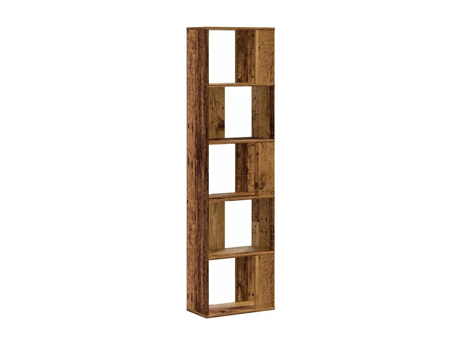 Bibliothèque | Etagère de rangement | Meuble de rangement 5 niveaux vieux bois bois d'ingénierie