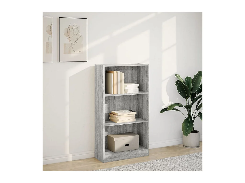 Bibliothèque | Etagère de rangement | Meuble de rangement sonoma gris 60x24x109 cm bois d'ingénierie