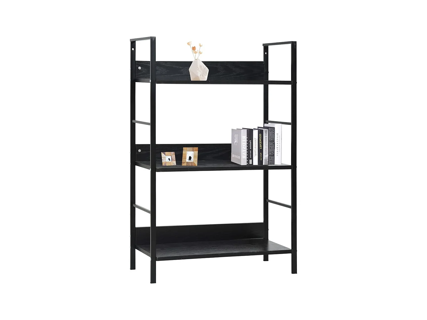 Armadio per Libri | Scaffale Libri | Mobile di stoccaggio 3 Ripiani Nero 60x27,6x90,5 cm Legno Multistrato