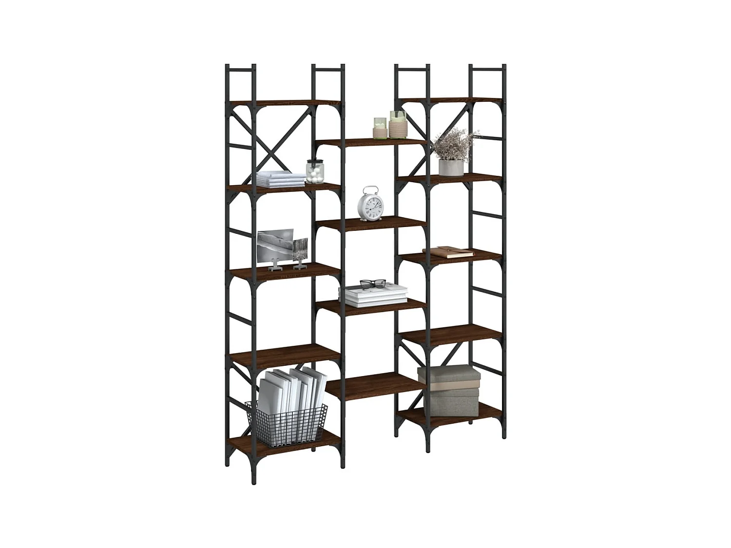 Bibliothèque | Etagère de rangement | Meuble de rangement chêne marron 127,5x28,5x172,5 cm bois d'ingénierie