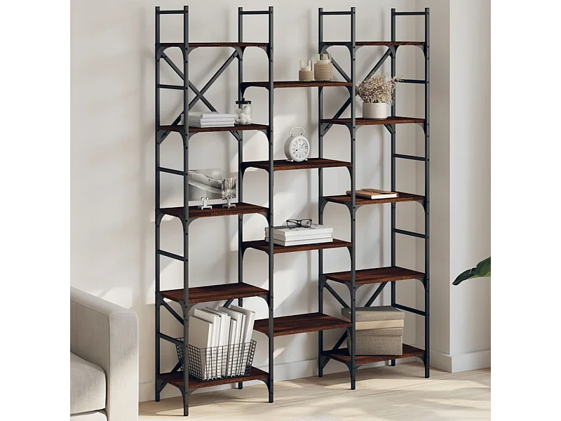 Libreria | Scaffale | Mobile di stoccaggio Rovere Marrone 127,5x28,5x172,5cm in Legno Multistrato