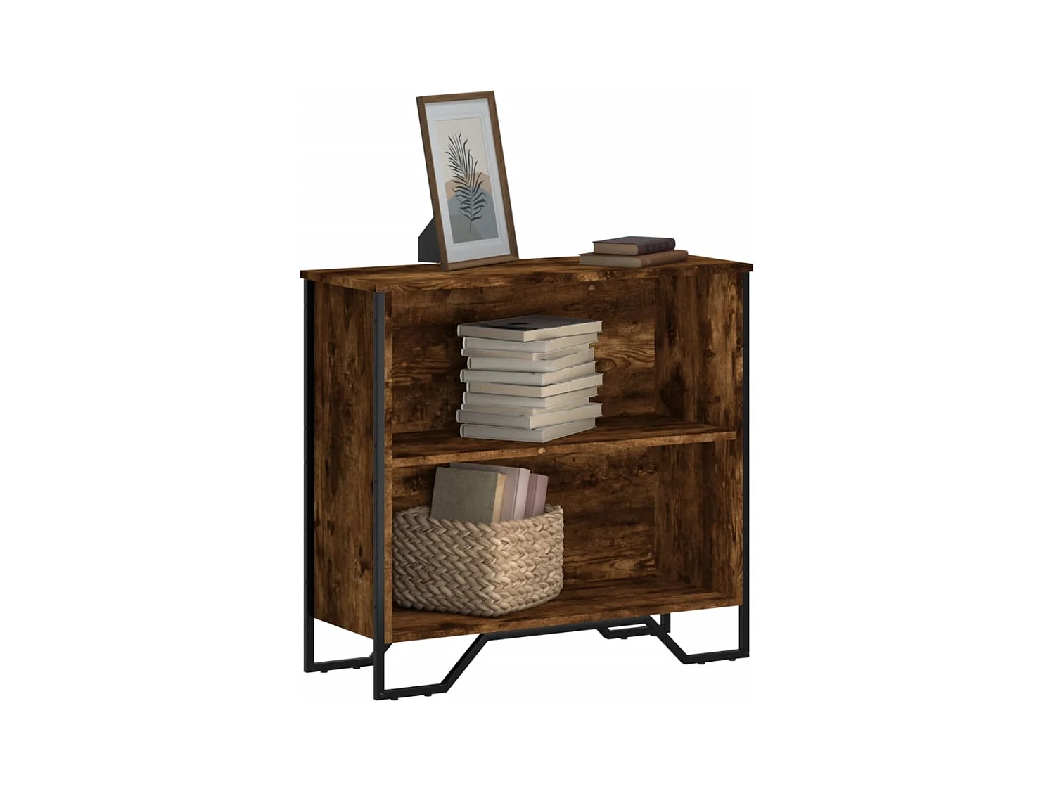 Bibliothèque | Etagère de rangement | Meuble de rangement chêne fumé 80x31x74,5 cm bois d'ingénierie