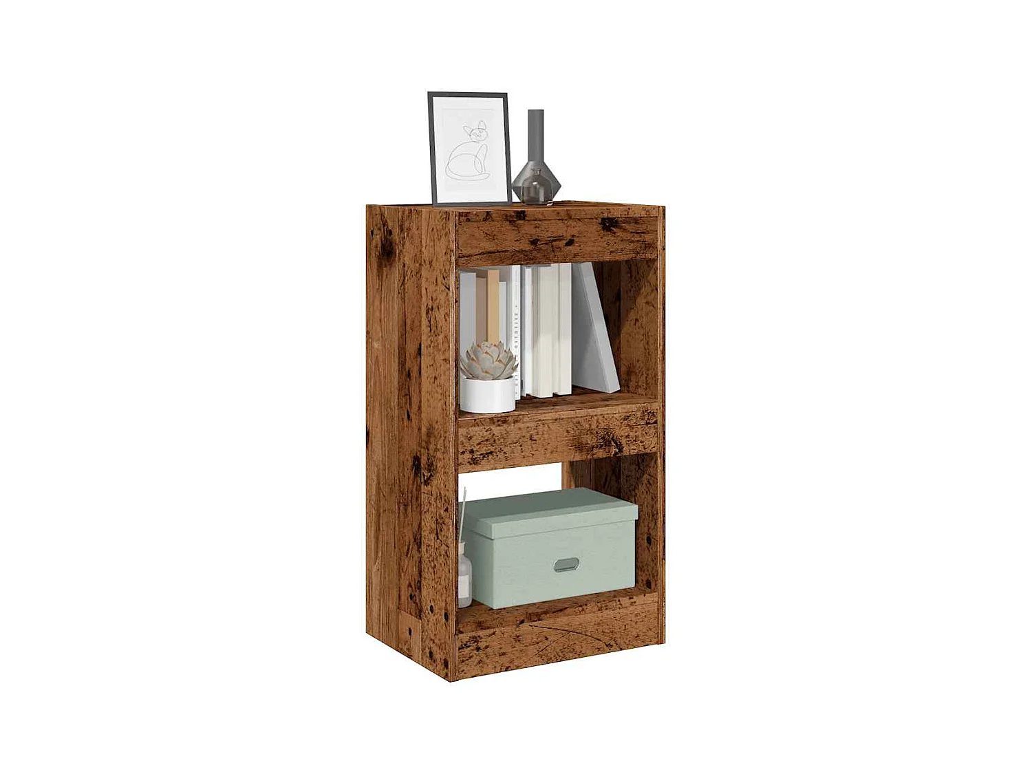 Bibliothèque | Etagère de rangement | Meuble de rangement vieux bois 40x30x72 cm