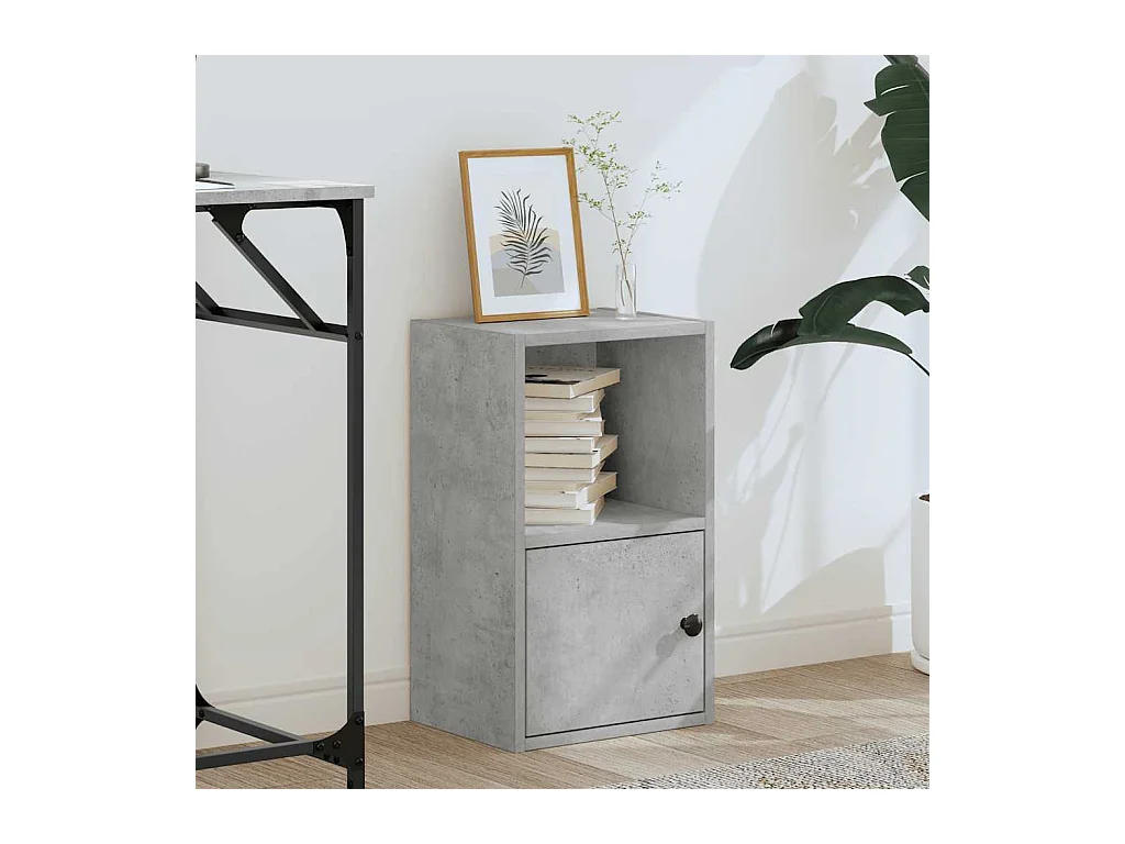Bibliothèque | Etagère de rangement | Meuble de rangement gris béton 31x24x52 cm bois d'ingénierie