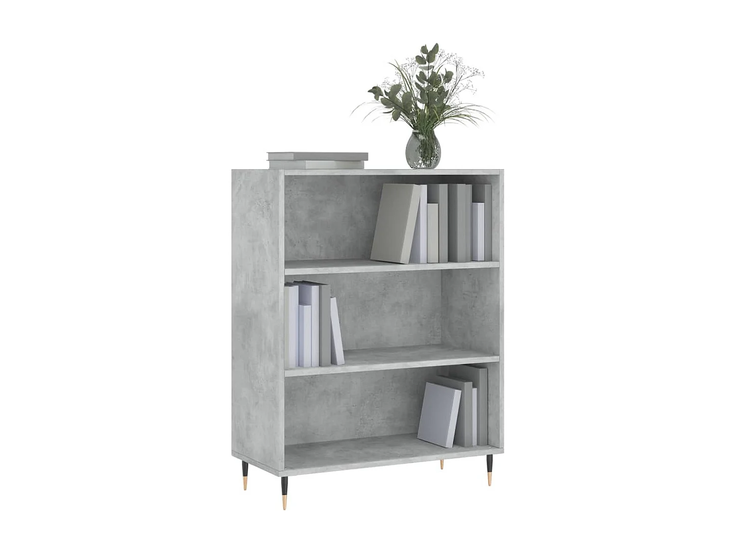 Libreria | Scaffale | Mobile di stoccaggio Grigio Cemento 69,5x32,5x90 cm in Legno Multistrato