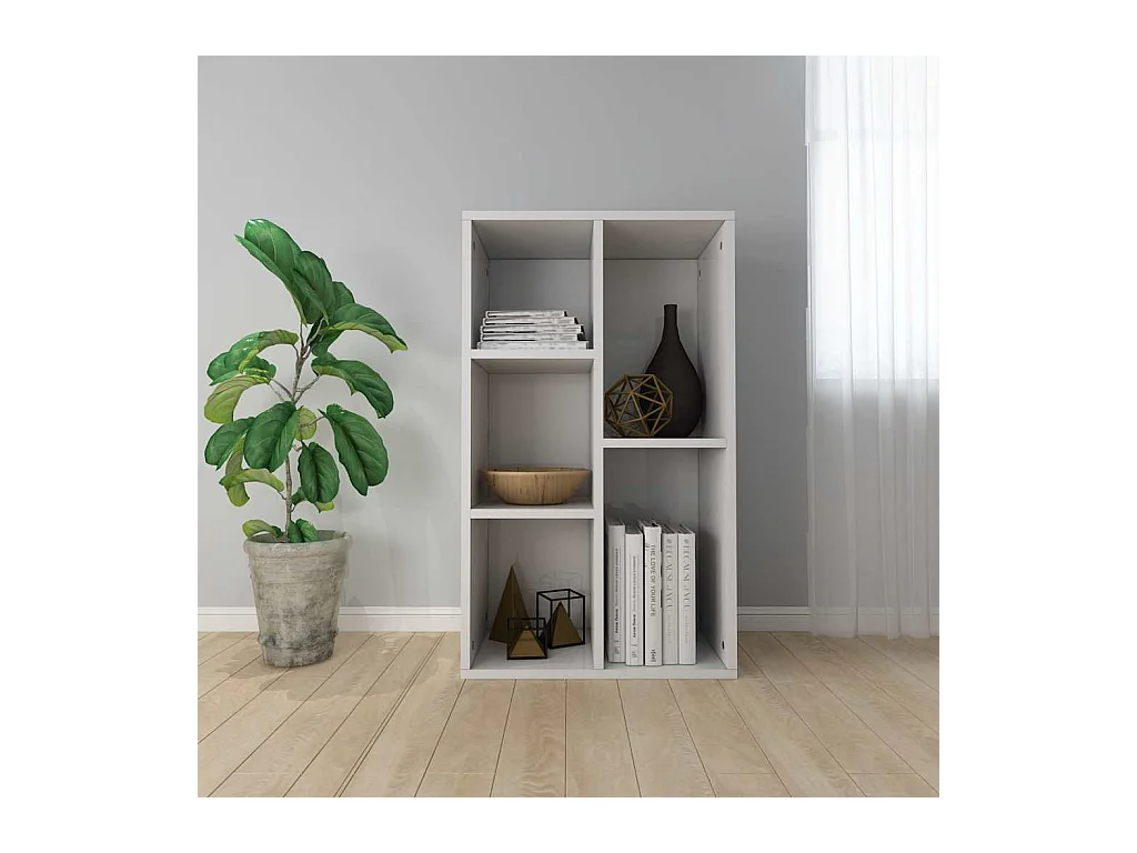 Libreria | Scaffale | Mobile di stoccaggio Credenza Bianco Lucido 50x25x80 cm Legno Multistrato