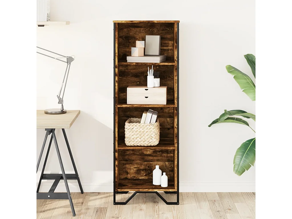 Libreria | Scaffale | Mobile di stoccaggio Rovere Fumo 50x31x137,5 cm in Truciolato