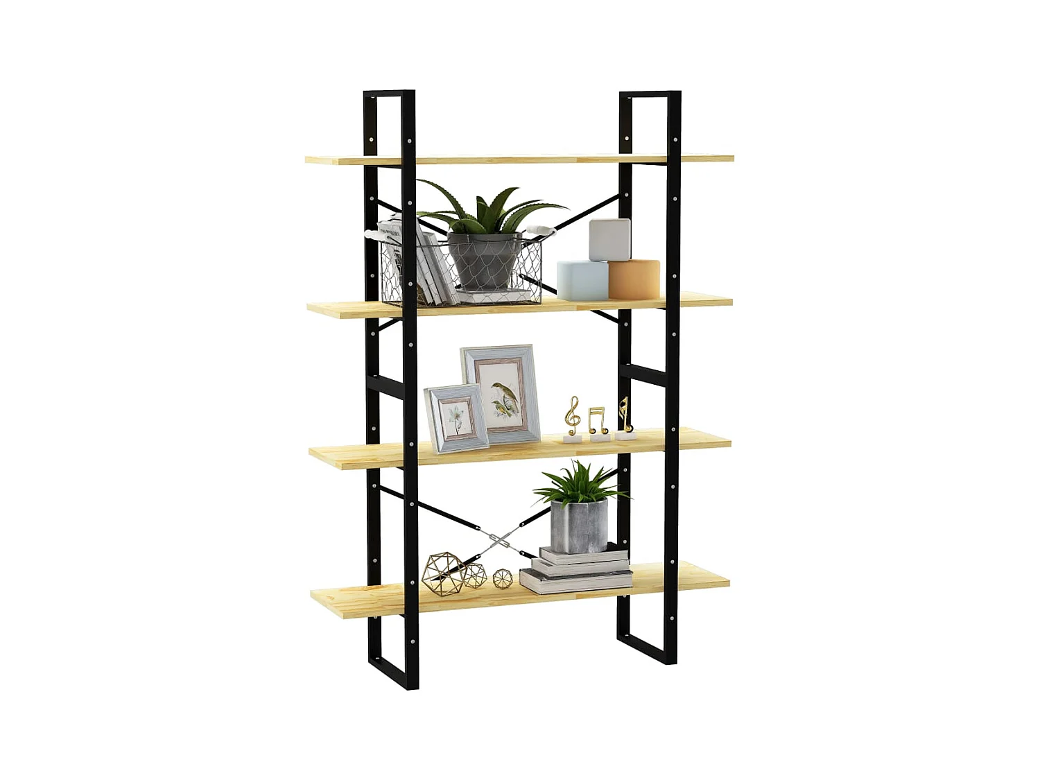 Bibliothèque | Etagère de rangement | Meuble de rangement à 4 niveaux 100x30x140 cm Bois de pin massif