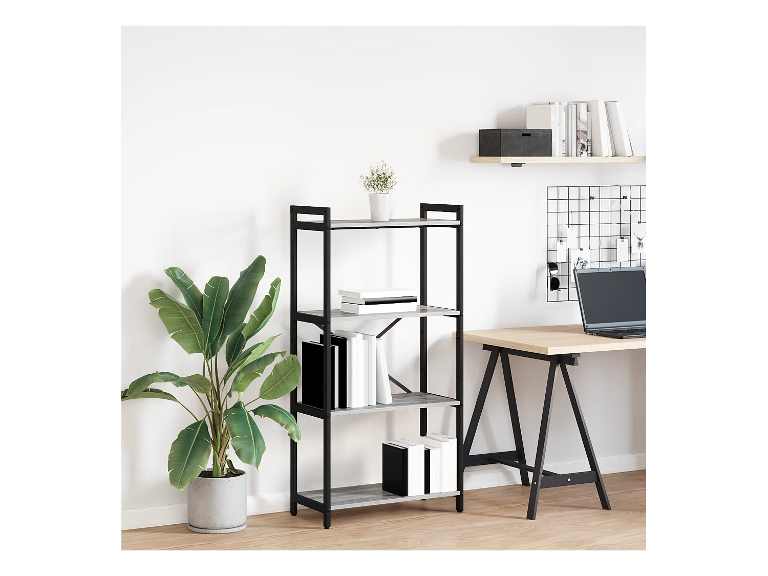 Bibliothèque | Etagère de rangement | Meuble de rangement Sonoma gris 60 x 30 x 118 cm Bois d'ingénierie