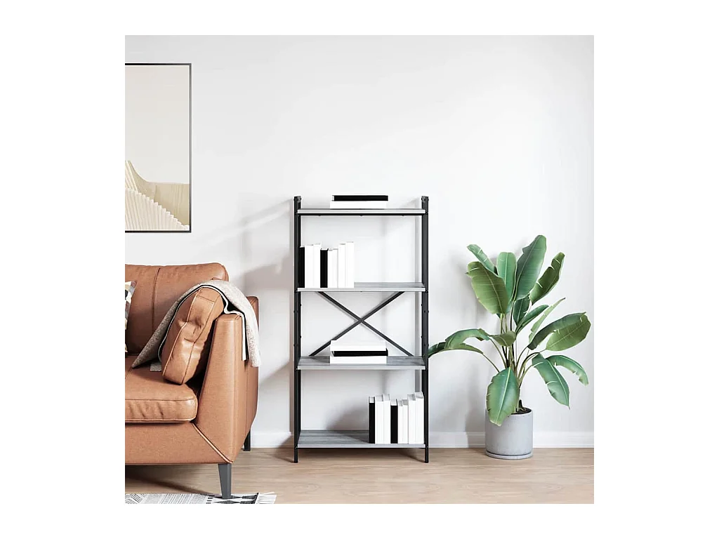 Bibliothèque | Etagère de rangement | Meuble de rangement Sonoma gris 60 x 30 x 118 cm Bois d'ingénierie