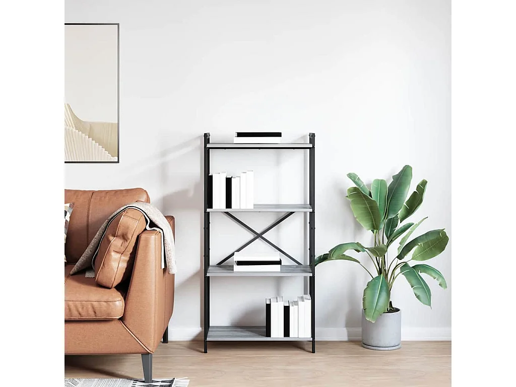 Libreria | Scaffale | Mobile di stoccaggio Grigio sonoma 60 x 30 x 118 cm Legno multistrato