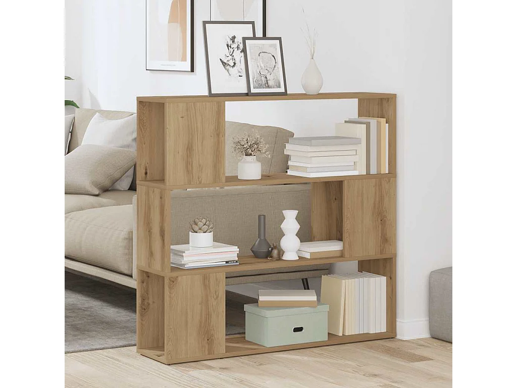 Libreria | Scaffale | Mobile di stoccaggio Divisorio in Rovere Artigianale 100x24x94 cm