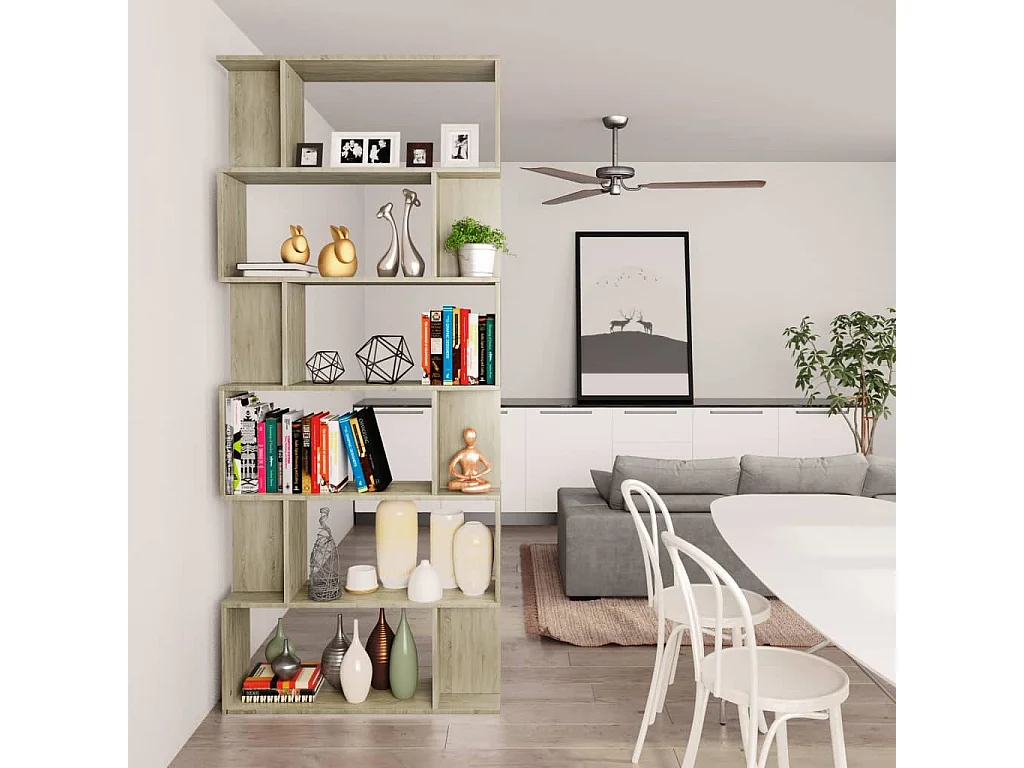 Libreria | Scaffale | Mobile di stoccaggio Divisorio Rovere Sonoma 80x24x192 cm Legno Multistrato