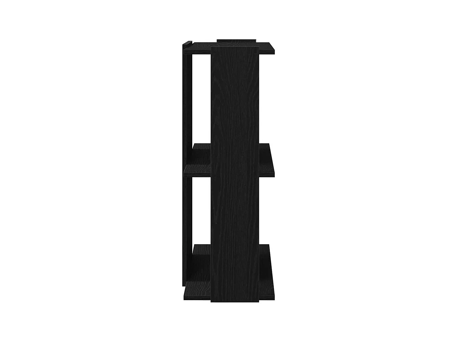 Bibliothèque | Etagère de rangement | Meuble de rangement à 3 niveaux noir 60x30x80 cm bois d'ingénierie