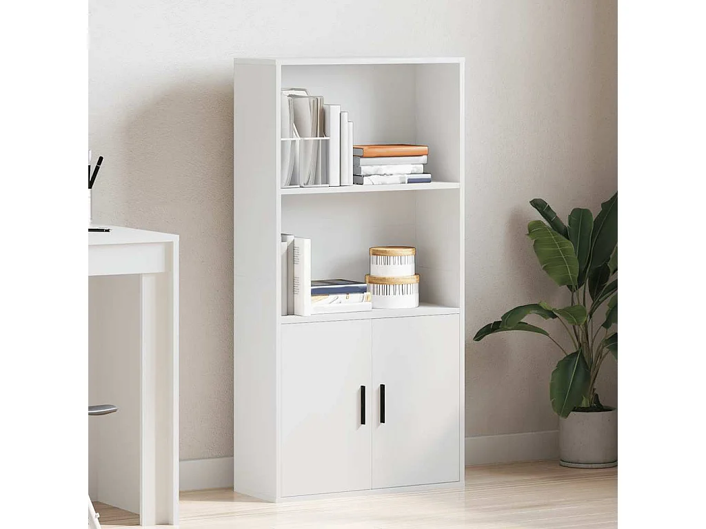 Bibliothèque | Etagère de rangement | Meuble de rangement blanc 60x24x120 cm bois d'ingénierie
