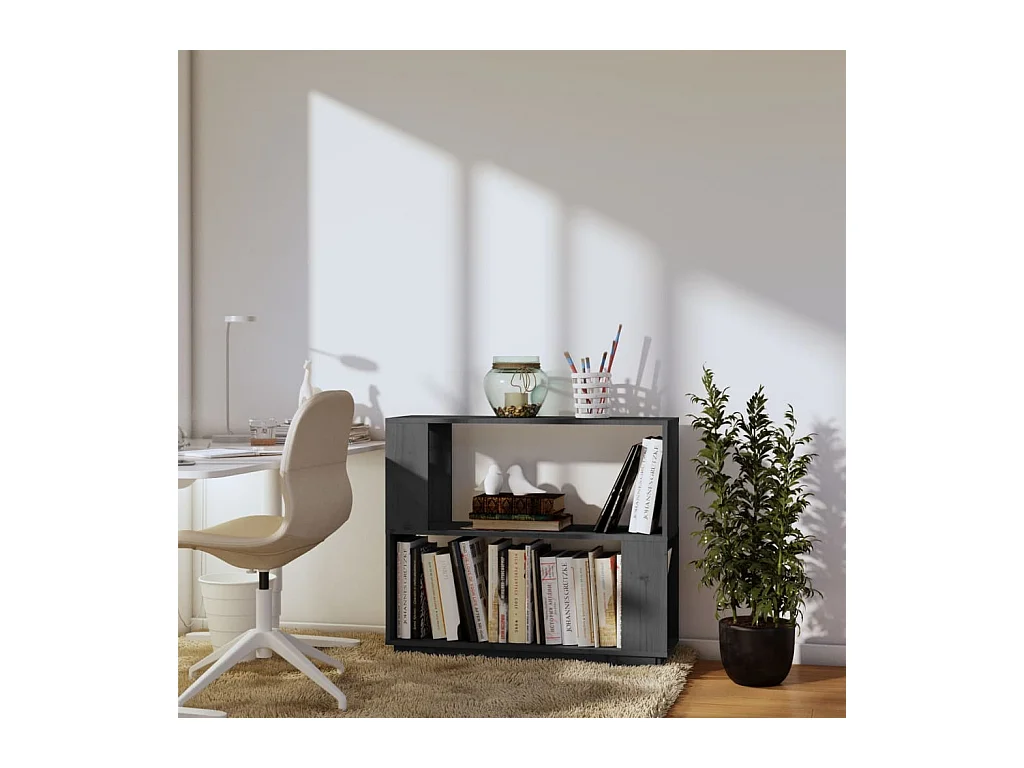 Bibliothèque | Etagère de rangement | Meuble de rangement Gris 80x25x70 cm Pin massif