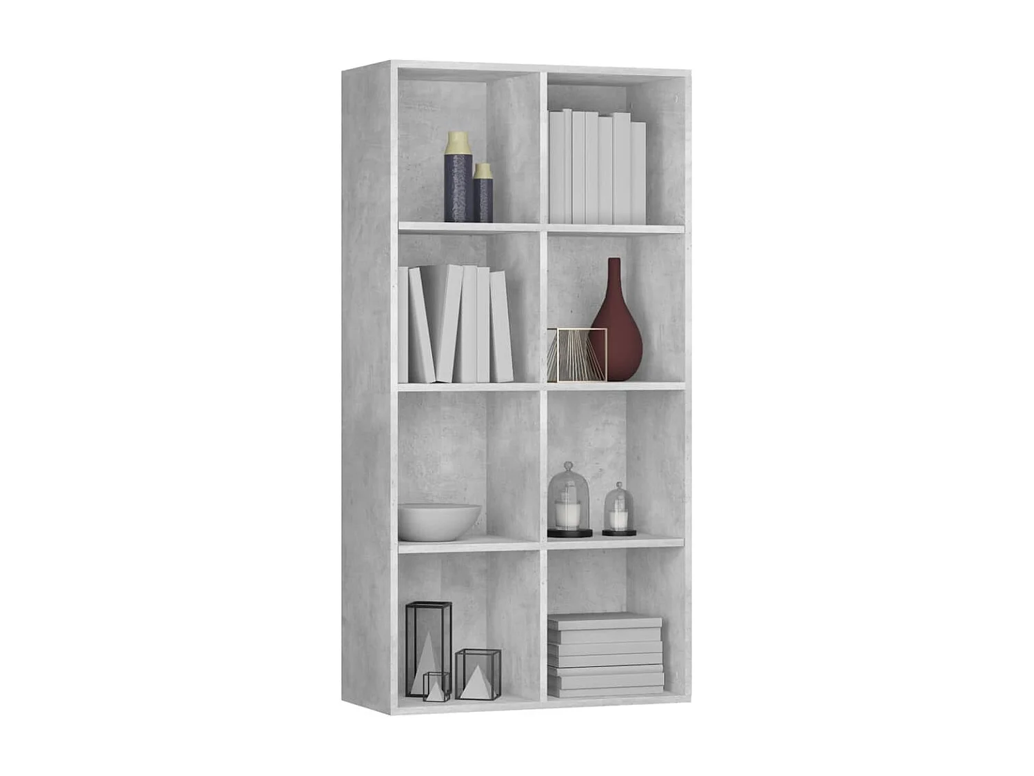 Bibliothèque | Etagère de rangement | Meuble de rangementt Gris béton 66x30x130 cm Bois d’ingénierie