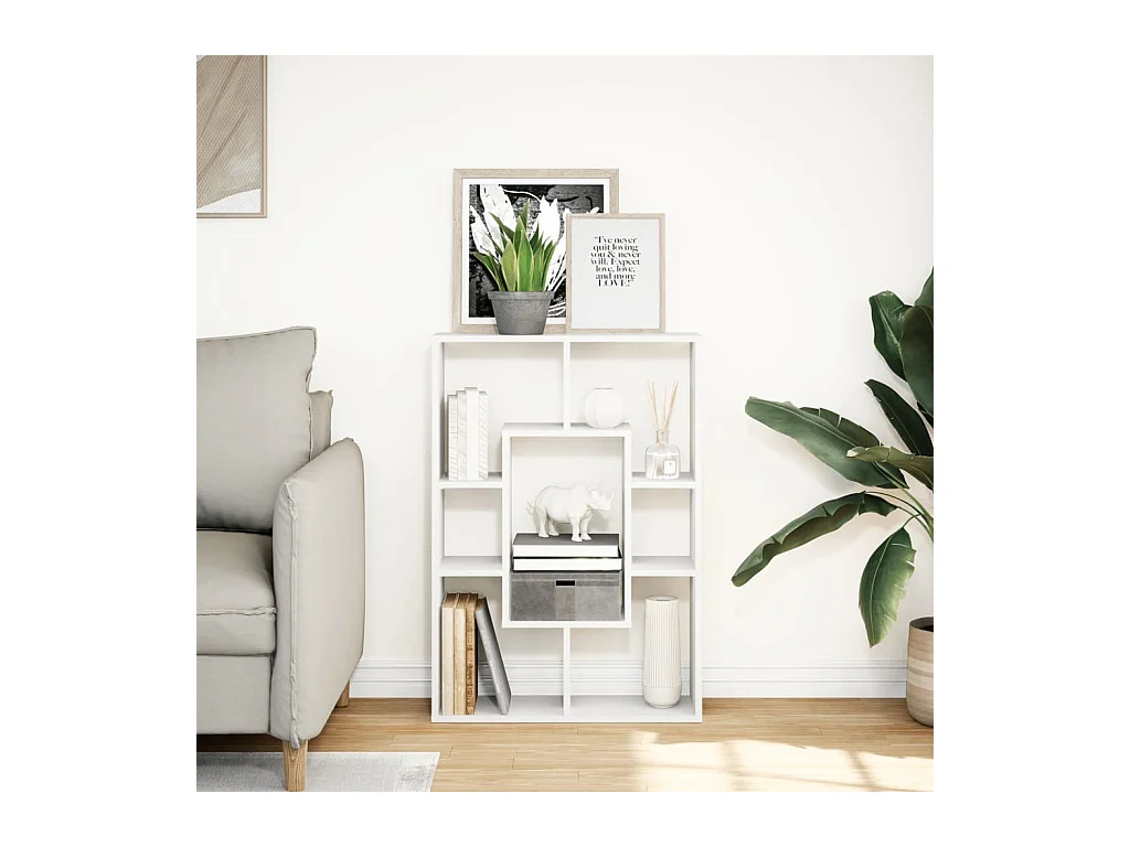 Bibliothèque | Etagère de rangement | Meuble de rangement blanc 63x20x90 cm bois d'ingénierie