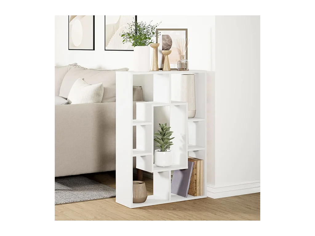 Bibliothèque | Etagère de rangement | Meuble de rangement blanc 63x20x90 cm bois d'ingénierie