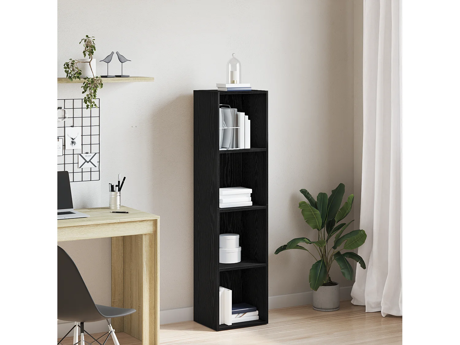 Bibliothèque | Etagère de rangement | Meuble de rangement Chêne noir 36x30x143 cm Bois d'ingénierie