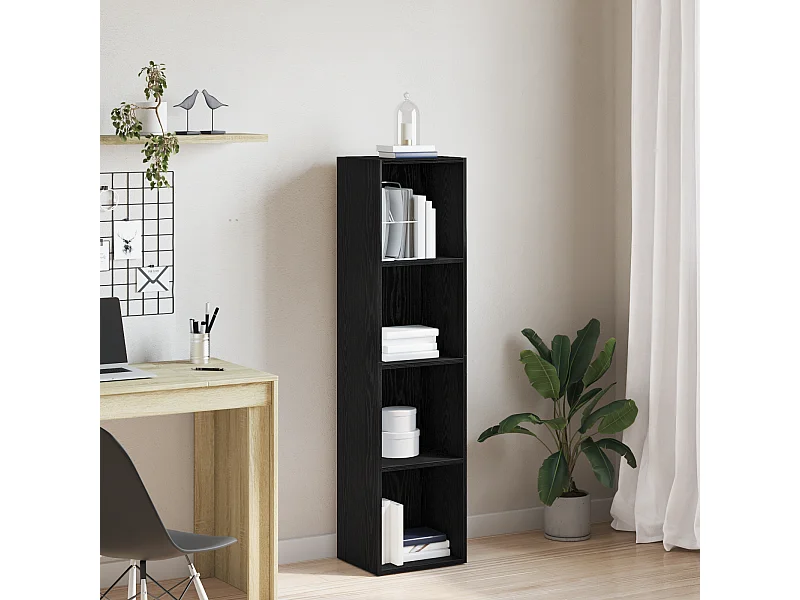 Bibliothèque | Etagère de rangement | Meuble de rangement Chêne noir 36x30x143 cm Bois d'ingénierie