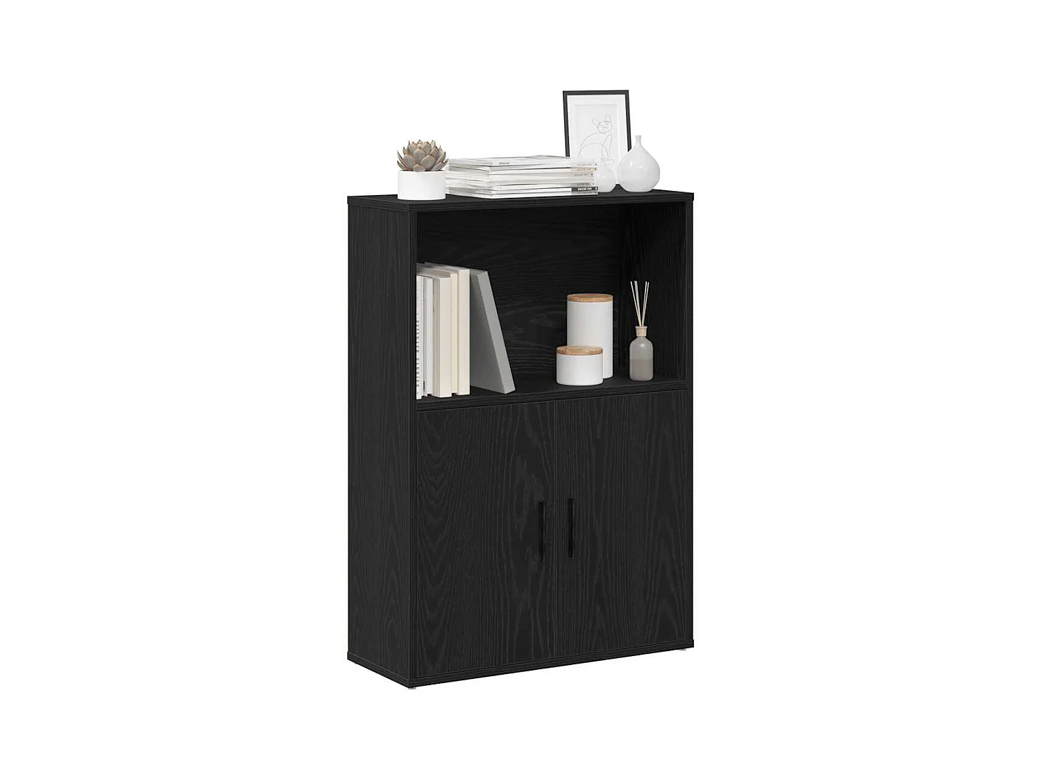 Libreria | Scaffale | Mobile di stoccaggio Rovere Nero 60x24x85 cm in Legno Multistrato