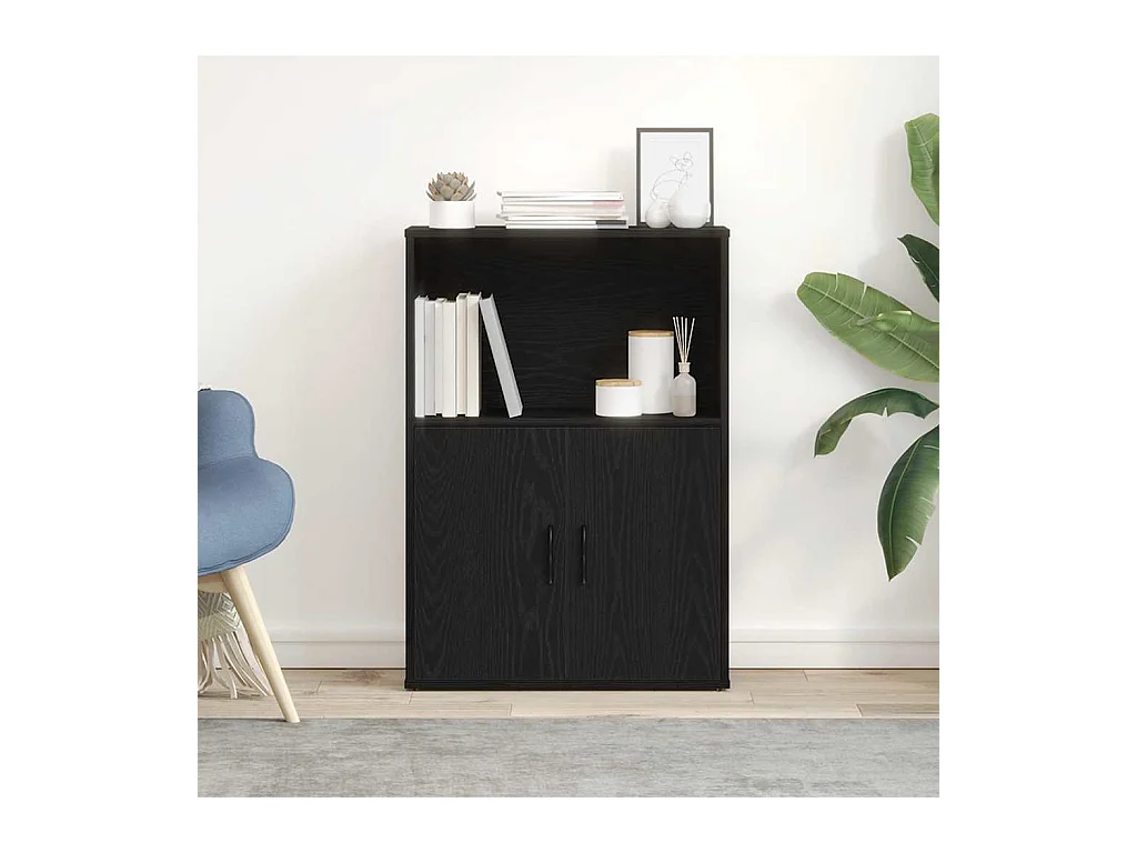 Libreria | Scaffale | Mobile di stoccaggio Rovere Nero 60x24x85 cm in Legno Multistrato