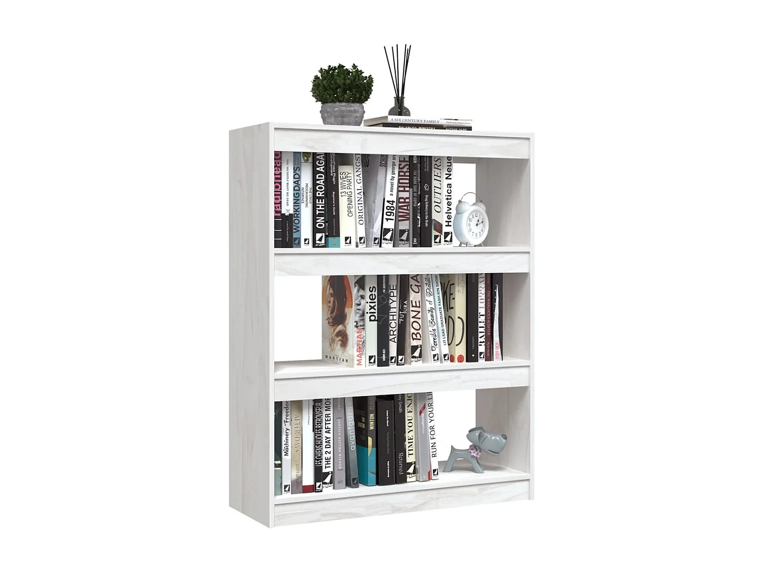Bibliothèque | Etagère de rangement | Meuble de rangement Blanc 100x30x103 cm Pin massif