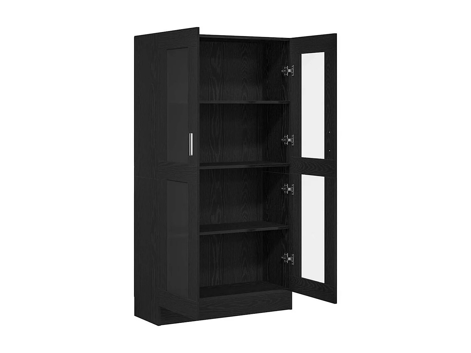 Libreria | Scaffale | Mobile di stoccaggio Nera in Finitura Rovere di 82,5x30,5x150 cm in Legno Ingegnerizzato