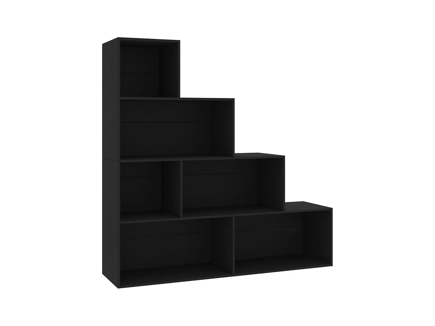 Libreria | Scaffale | Mobile di stoccaggio Divisorio Nero 155x24x160 cm in Legno Multistrato