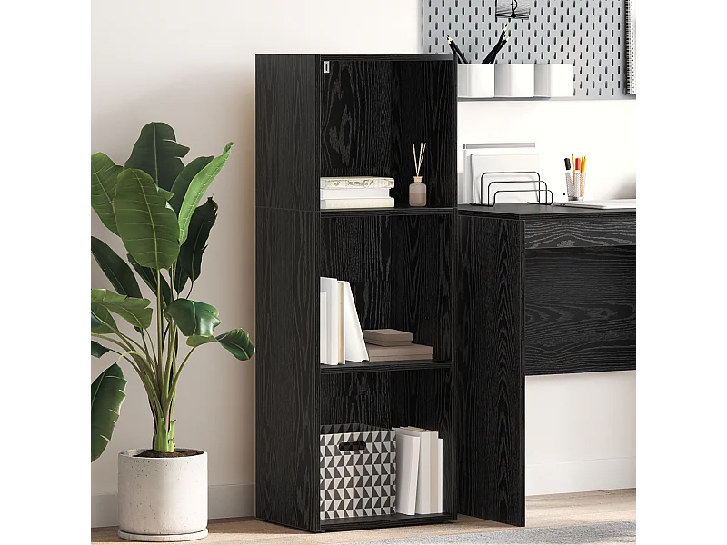 Bibliothèque | Etagère de rangement | Meuble de rangement Chêne noir 40 x 30 x 114 cm Bois d'ingénierie