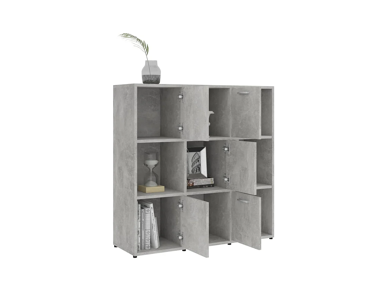 Bibliothèque | Etagère de rangement | Meuble de rangement Gris béton 90x30x90 cm Bois d’ingénierie
