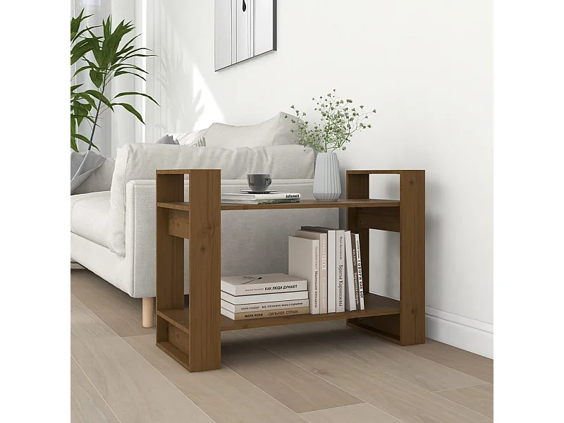 Libreria | Scaffale | Mobile di stoccaggio Divisorio Ambrato 80x35x56,5 cm Legno Massello di Pino