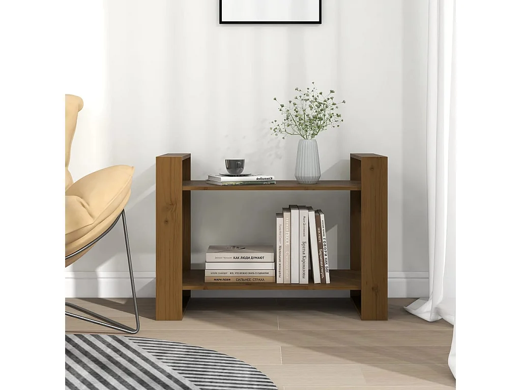 Libreria | Scaffale | Mobile di stoccaggio Divisorio Ambrato 80x35x56,5 cm Legno Massello di Pino