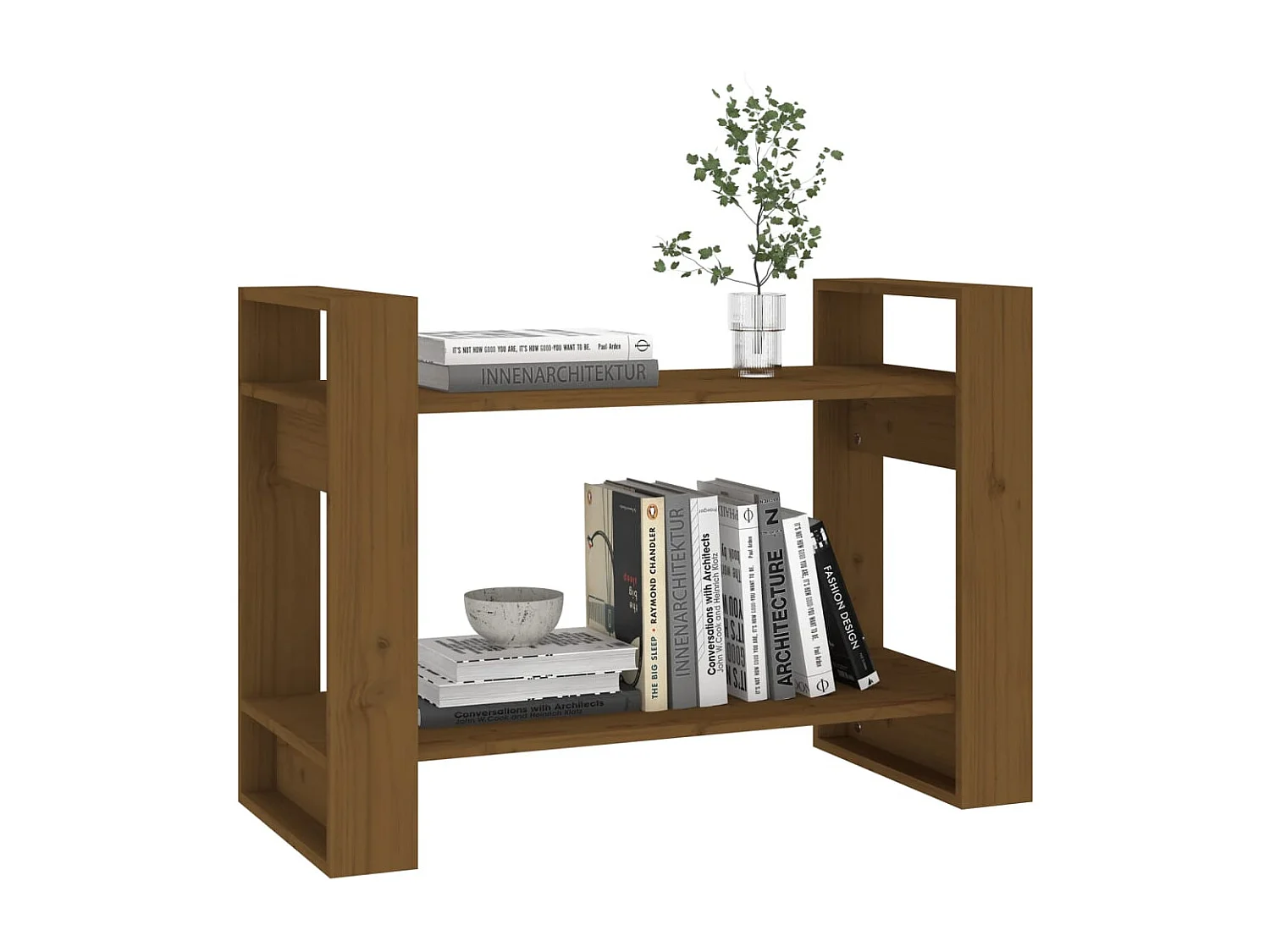 Libreria | Scaffale | Mobile di stoccaggio Divisorio Ambrato 80x35x56,5 cm Legno Massello di Pino