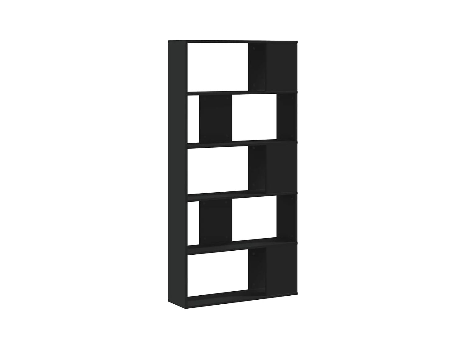 Bibliothèque | Etagère de rangement | Meuble de rangement 5 niveaux noir 80,5x23,5x162,5 cm bois ingénierie