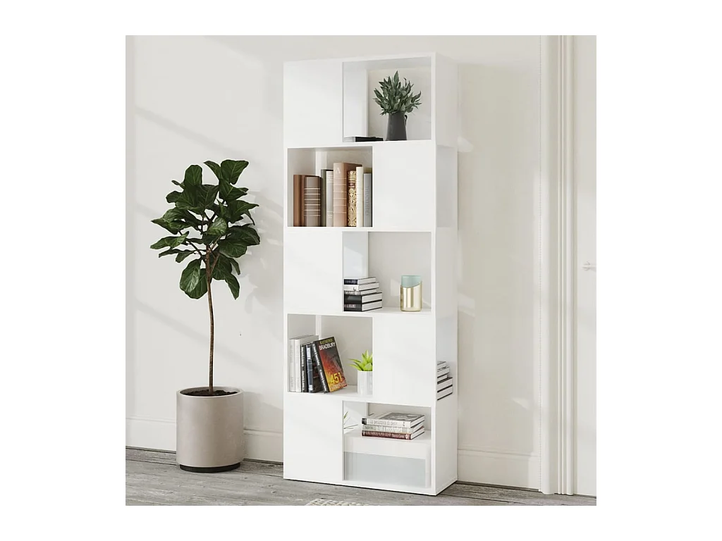 Bibliothèque | Etagère de rangement | Meuble de rangement Séparateur de pièce Blanc 60x24x155 cm