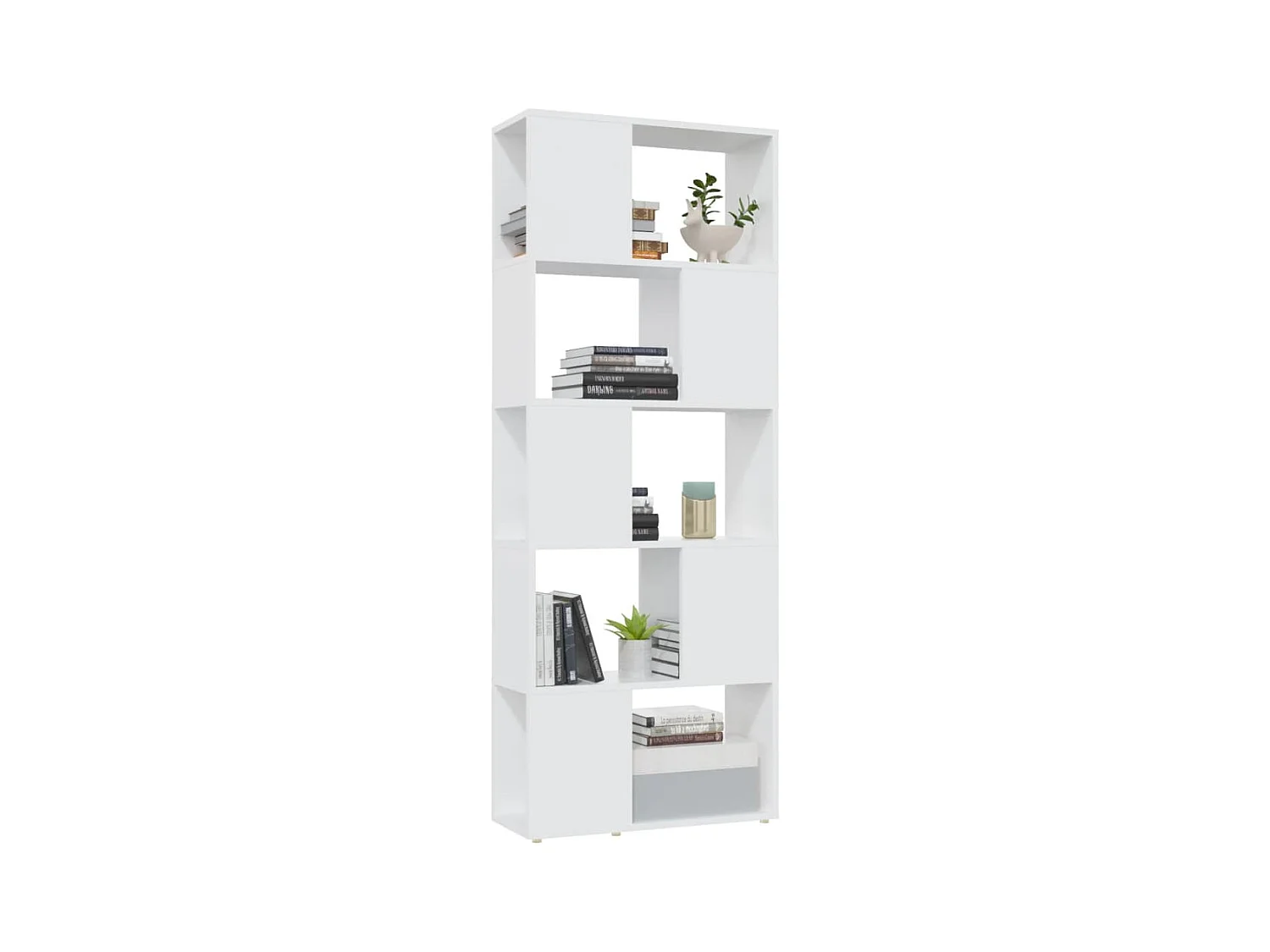 Bibliothèque | Etagère de rangement | Meuble de rangement Séparateur de pièce Blanc 60x24x155 cm