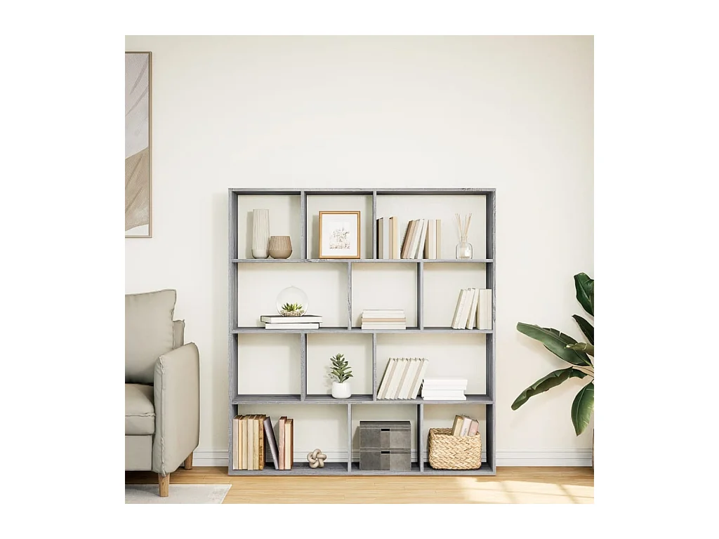 Bibliothèque | Etagère de rangement | Meuble de rangement sonoma gris 132x29x141,5 cm bois d'ingénierie